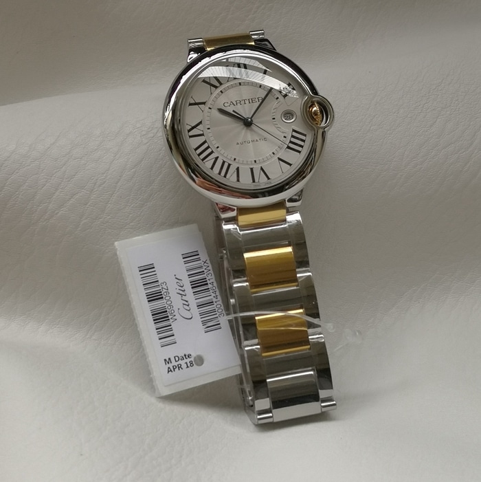 Cartier Reloj de pulsera de acero de la colección Ballon Bleu con esfera blanca para hombre V6 La mejor calidad
