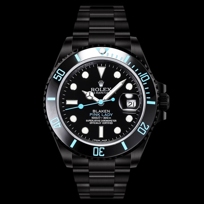Reloj Rolex Aqua Ghost Series BLAKEN Submariner Premium modificado 2824 para hombre, chapado en negro, con correa de acero y movimiento