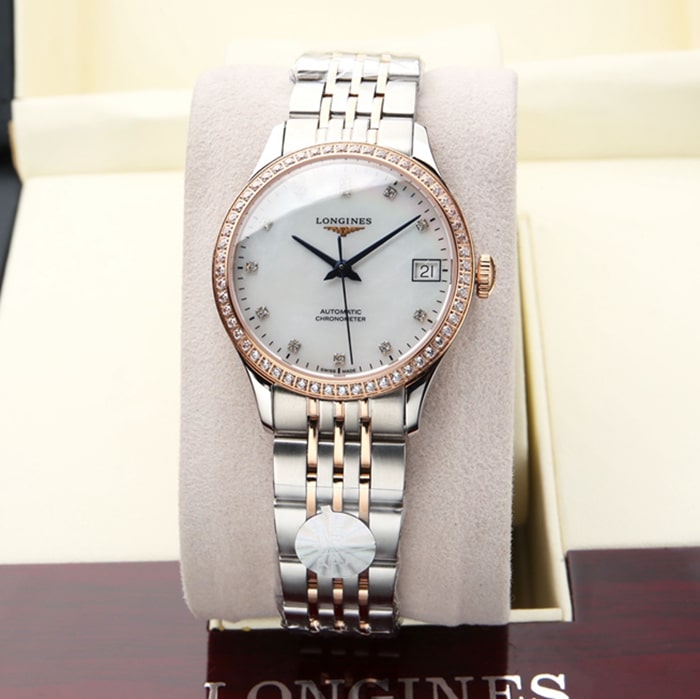 Longines Pioneer Series Men's Steel Band Watch with White Dial, Large Factory Craftsmanship