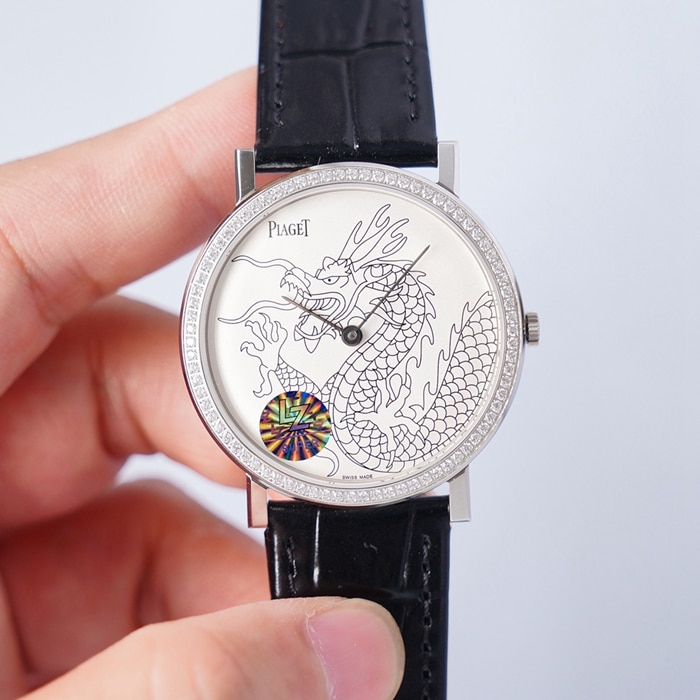 Top CollectWatches Piaget Men's White Plate Dragon and Phoenix Series Belt Watch – End-to-End Formal Style