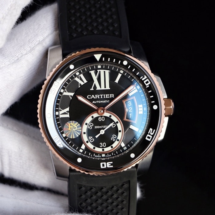 Top-grade Cartier Calibre de Cartier diving series men's blue dial automatic wristwatch, Taiwan F5 factory craftsmanship