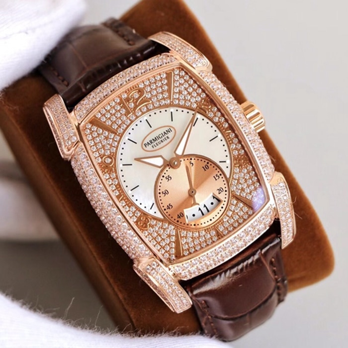 Parmigiani KALPA Series Men's Gold Plate Taiwan F5 Luxury Edition Cal. PF331 Automatic Mechanical Strap Watch