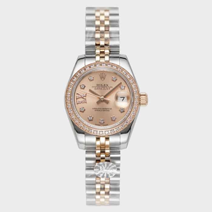 Top CollectWatches Rolex Rolex Women's Gold Plate Logbook 316L Stainless Steel Strap Wristwatch with Robust Elegance