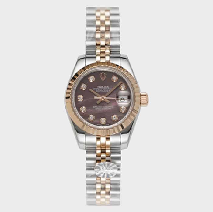 Top-quality CollectRolex women's brown dial Datejust steel strap wristwatch