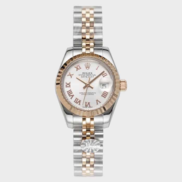 Top CollectRolex Watches Rolex Women's White Dial Logbook Oyster Case 316L Stainless Steel Strap Wristwatch