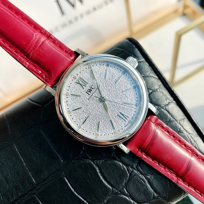 Super Clone IWC Portofino Automatic 34 Ladies White Dial Steel Case Timeless Elegance Strap Watch