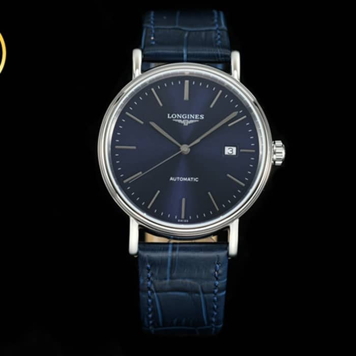 Top replica watch Longines men's blue plate blue belt magnificent series belt watch