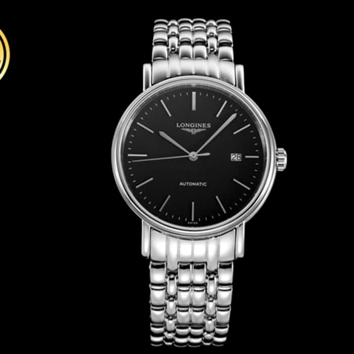 Longines Men's Black Plate Steel Strap CURLY SERIES Replica Watch – 40mm New Debut with Cal.L888 Movement