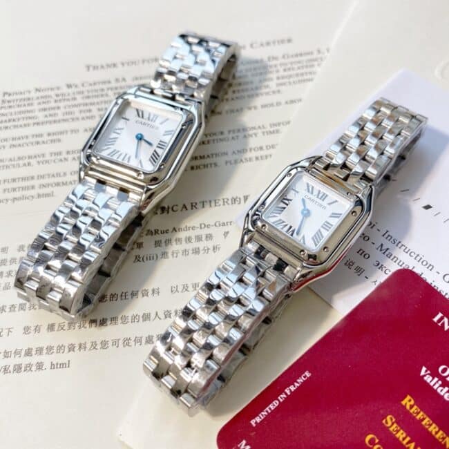 Cartier Women's White Plate Stainless Steel Strap Cheetah Series Swiss Quartz Watch - Summer 2021 Quality Replica