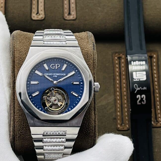 Girard-Perregaux Laureato Men's Blue Dial Steel Bracelet True Tourbillon Mechanical Watch – TFS Factory Tradition and Innovation Super Clone