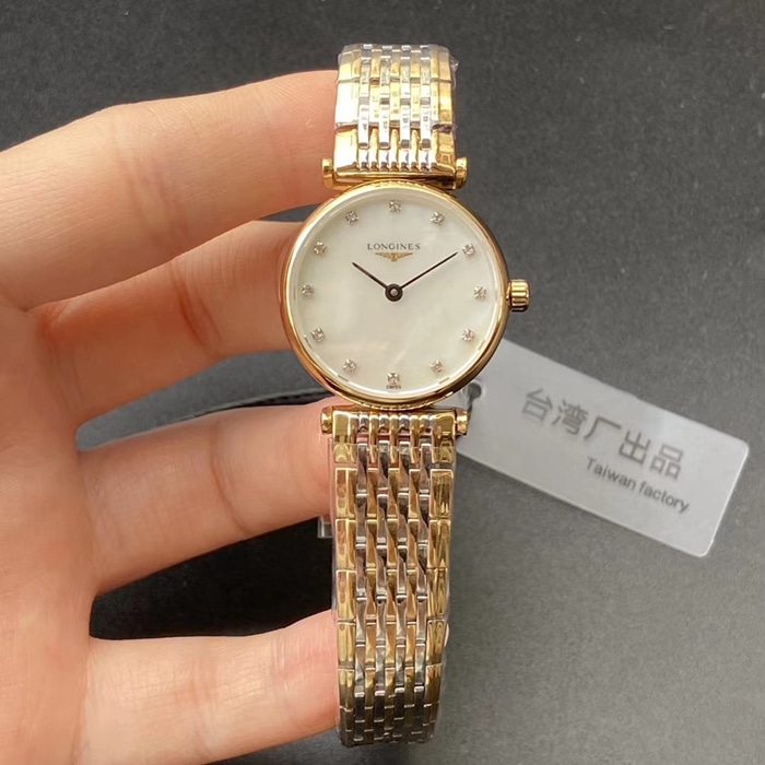 Longines Karan Series His-and-Hers Ultra-Thin Couple Pair Watches White Dial Gold-Tone Strap Quartz
