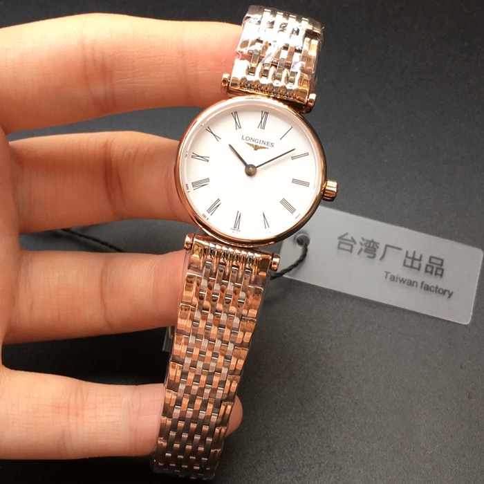 Replik einer Longines La Grande Classique Quarz-Paaruhr mit roségoldenem Damenarmband