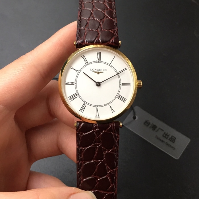 Longines La Grande Classique His-and-Hers Ultra-Thin Quartz Wristwatch Set, White Dial, Black Strap Pair Watch