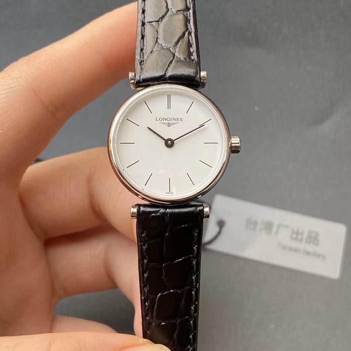 Longines La Grande Classique His-and-Hers Set, White Dial Black Strap, Ultra-Slim Quartz Pair