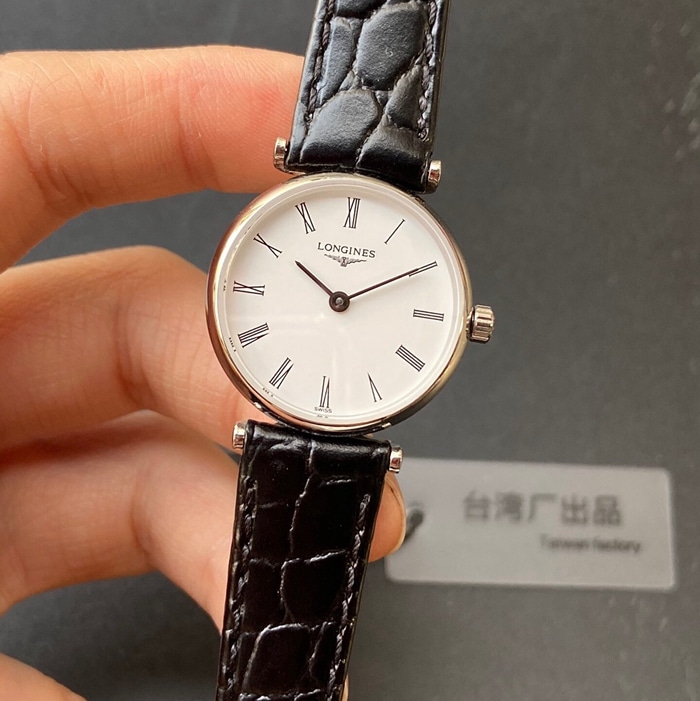 Elegant Longines La Grande Classique Ultra-Thin Couple Watches with White Dial and Black Strap