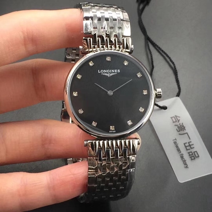 Top Super Clone Longines La Grande Classique Couple Watches with Black Dial Steel Bracelet, Ultra-Thin 1:1 Replica Design