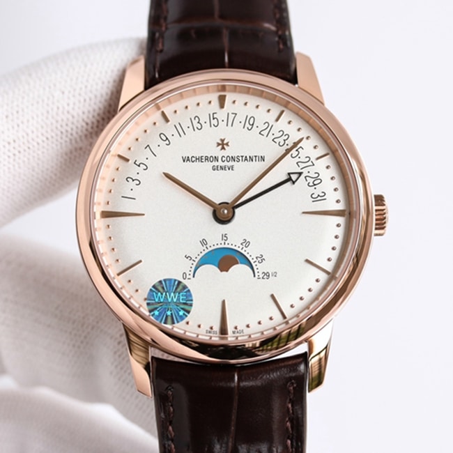 Vacheron Constantin Vacheron Constantin Men's Heritage Classic Beauty White Dial Watch with Brown Italian Calfskin
