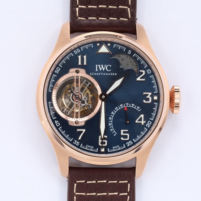 Universal Men's Pilot's Series Blue Dial Tourbillon Watch with Constant Power Mechanism
