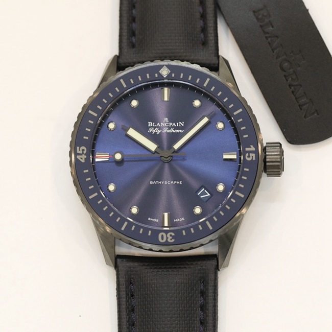 Blancpain Men’s Blue Dial Nylon Strap Fifty Fathoms Super Clone Watch with Premium-quality Craftsmanship