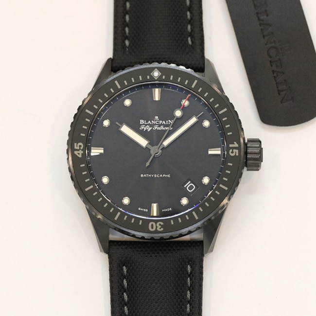 Blancpain Blancpain Imitación fina Blancpain Blancpain Reloj de pulsera mecánico automático con esfera azul y correa de nailon Fifty Fathoms para hombre, magníficamente elaborado