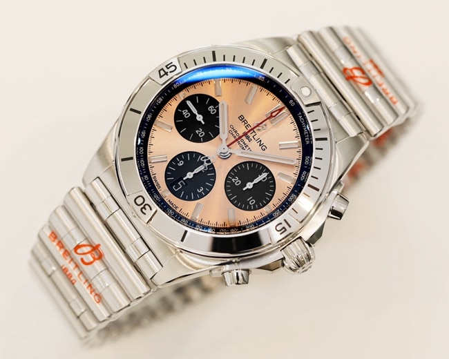 Premium CollectMen’s Stainless Steel Bullet Chain Bracelet GF Breitling Watch