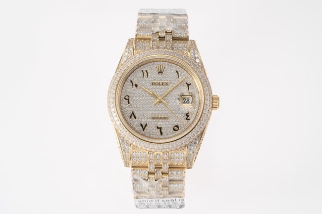 TW Factory Top CollectRolex Men's White Dial Gold Bracelet Datejust Series 18k Automatic Mechanical Watch with Swarovski Crystal Diamonds