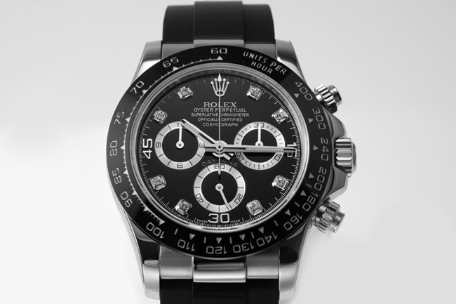 Rolex Cosmograph Daytona Men’s Automatic Mechanical Watch, Black Dial Rubber Strap, BL Quality 904L Steel Case