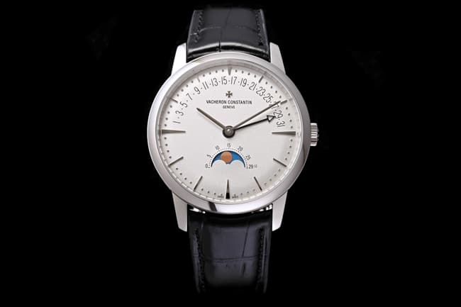 Top Super Clone Vacheron Constantin Heritage Series Men’s 42.5 mm White Dial Black Italian Calfskin Strap Automatic Mechanical Watch