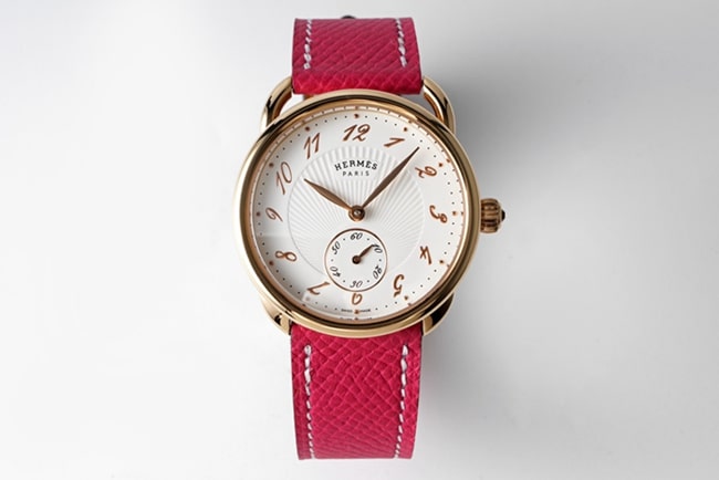 Top CollectHermès Women’s White Dial Red Strap Arceau Classic Series 34 mm Quartz Watch with Case