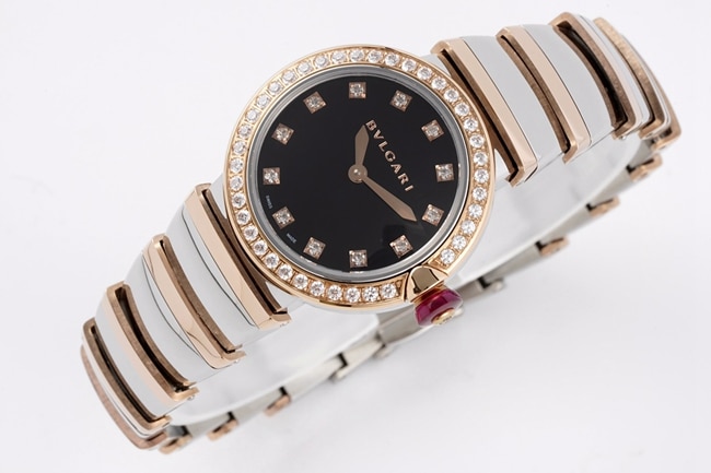 Bvlgari Women’s LVCEA Series Black Dial 18k Rose Gold-Plated Watch – BV Factory 2020 Latest Release Top Version