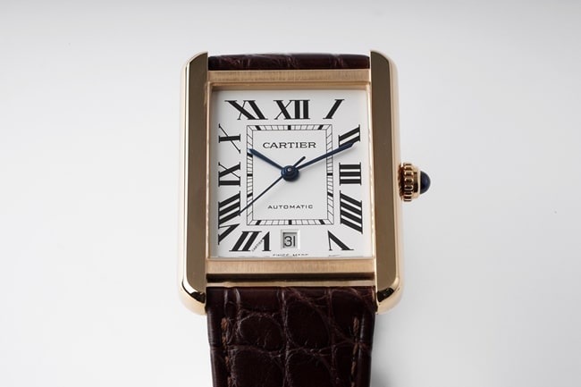 AF Factory Cartier Tank W5200026 Men’s White Dial Brown Strap Mechanical Watch - Classic Square Silhouette Masterpiece