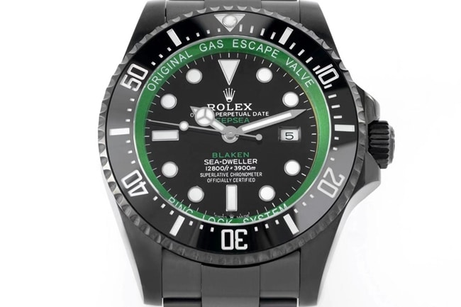 Rolex Men’s Aqua Ghost Mechanical Watch with Black Dial, Steel Bracelet and Ceramic Bezel