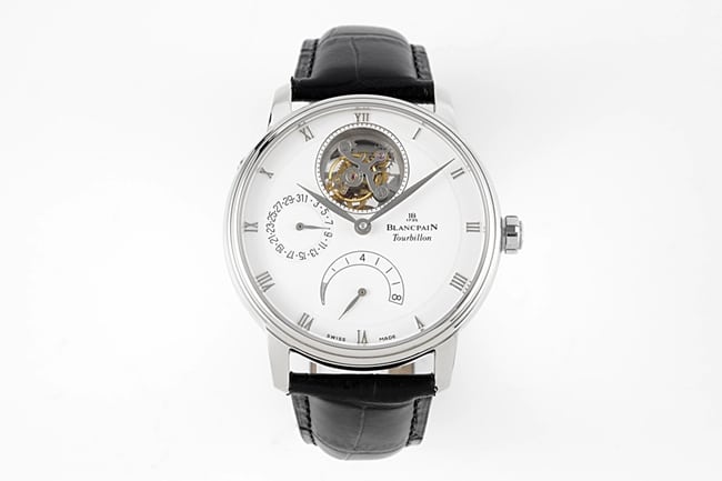 JBF Blancpain Domineering Tourbillon Men's White Dial, Sapphire Crystal & Black Leather Strap