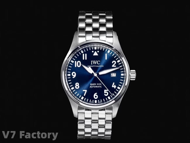 Reloj automático IWC Mark XVIII con pulsera de acero y esfera azul de V7 Factory, versión definitiva