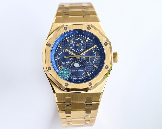 Audemars Piguet Royal Oak 26574ST Men's 41MM Blue Dial Gold Steel Strap Mechanical Watch with Customized Cal.5134 Movement