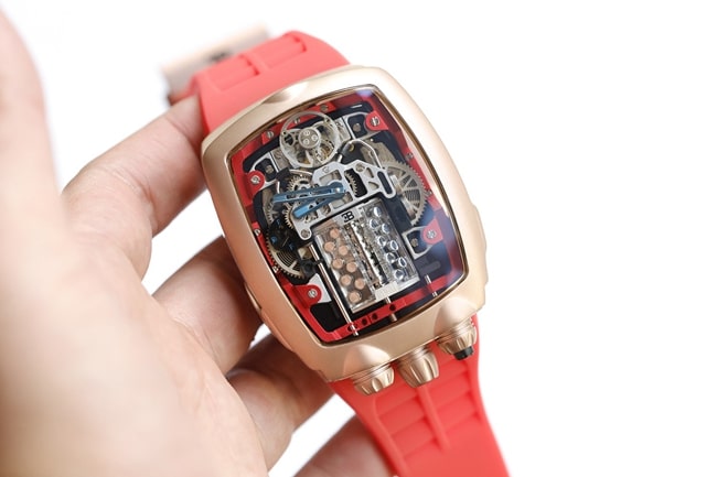 Top CollectBugatti Veyron Original Factory Watch Men's White Plate Rubber Band Mechanical Watch