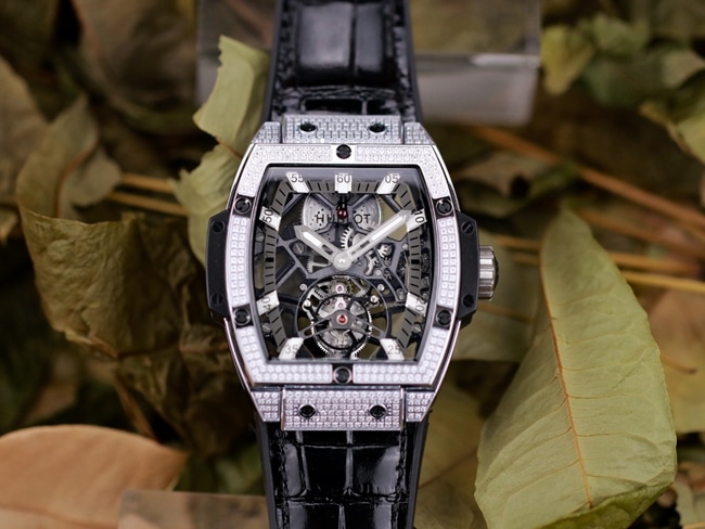 Hublot MASTERPIECE Series Men’s Black-Dial Black-Strap Tourbillon Mechanical Watch with Hand-Wound Movement and 48 Hours Endurance