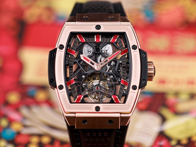 Hublot MASTERPIECE Series Men’s Black Dial Tourbillon Watch: Large Factory Manual-Wind Collectwith Black Strap