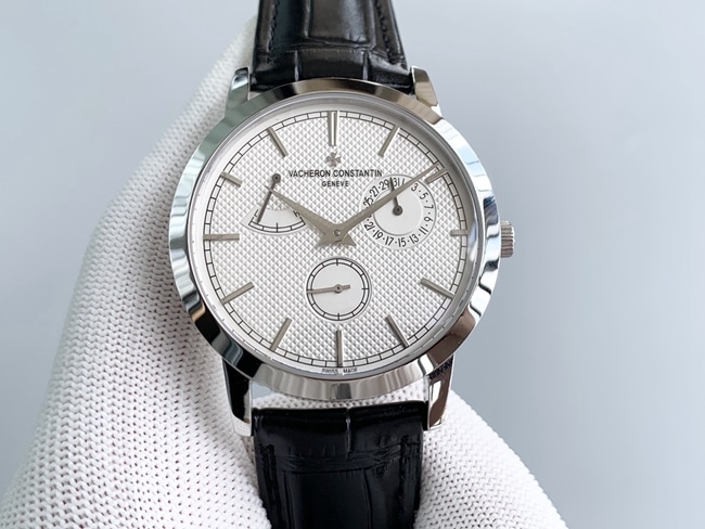 Vacheron Constantin Vacheron Constantin Vacheron Constantin Heirloom Collection TWS Factory Vacheron Constantin Men’s Round Slim Mechanical White Disk Black Strap Watch