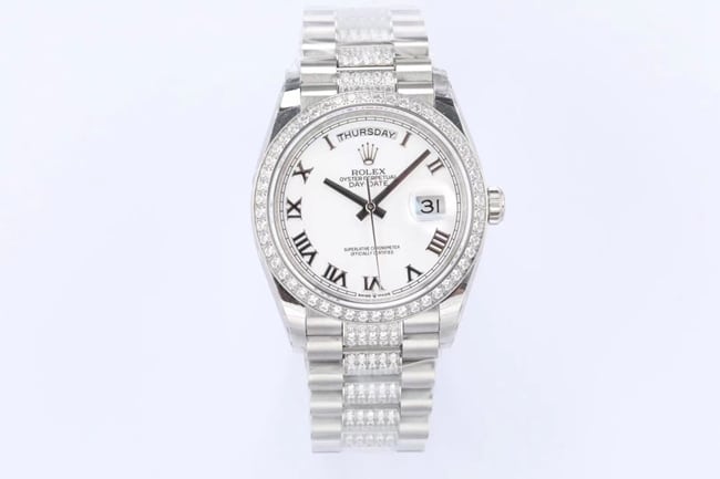 EW réplica superior de fábrica, relojes de imitación Rolex, relojes mecánicos automáticos de serie tipo registro con correa de acero y disco blanco para hombre