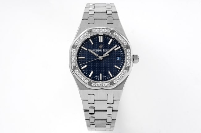 8F Factory Top Replica Women’s Audemars Piguet Royal Oak 34mm Blue Dial Steel Strap Super Clone Automatic Mechanical New Watches