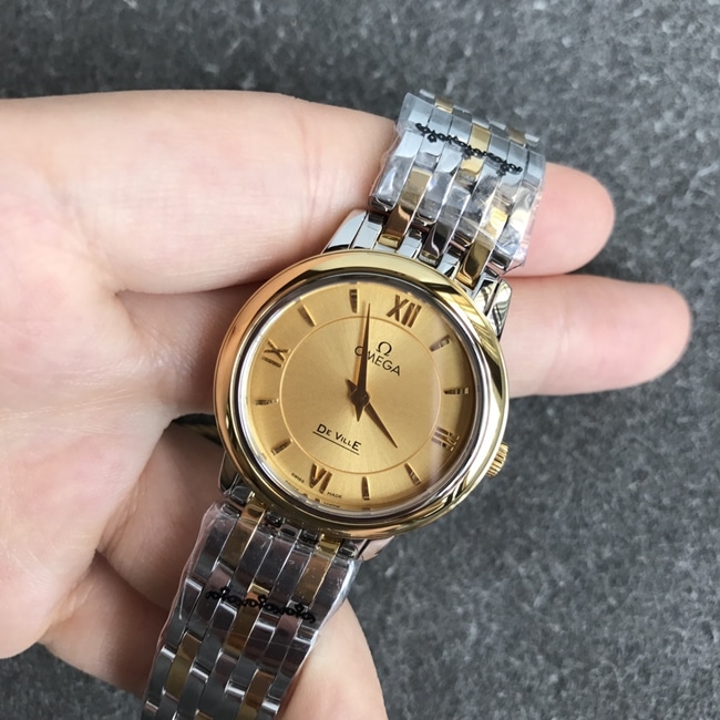 Omega DK factory top replica women's gold plate intergold strap Butterfly Series quartz watch with Cal.1376 movement and genuine natural diamonds