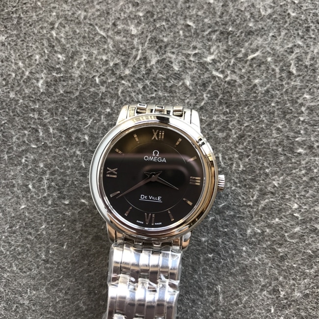 Premium Omega Omega 1:1 Replica Women's Watch with Genuine Natural Diamonds, Black Steel Bracelet Butterfly Series Timepiece