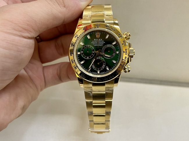 Top Super Clone Rolex Men's Green Dial Gold Steel Bracelet Automatic Mechanical Watch Quality