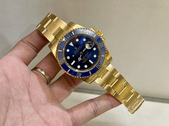 Premium Rolex Rolex Super Clone Men's Blue Aqua Ghost Gold Strap Automatic Mechanical Watch