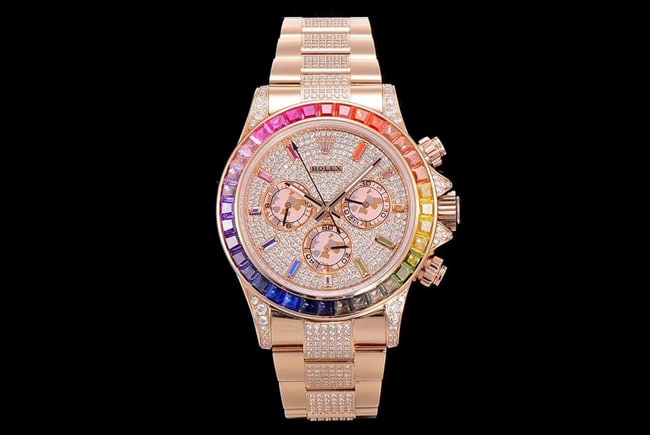 JH factory top-tier Collectwatch Rolexwhite dial gold band Oyster Perpetual Cosmograph Daytona watch front view