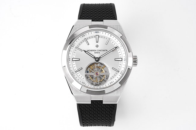 8F Factory Vacheron Constantin Vacheron Constantin Men's White Dial Rubber Strap Overseas Tourbillon Mechanical Watch V2 Version, Thinner and More Refined