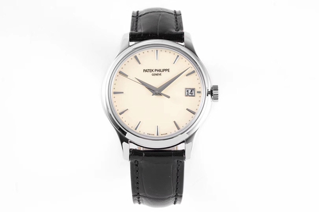 ZF Factory Patek Philippe Calatrava 5227G-001 Men's Watch, Ivory Lacquered Dial, 18K White Gold Case, Top 1:1 Super Clone