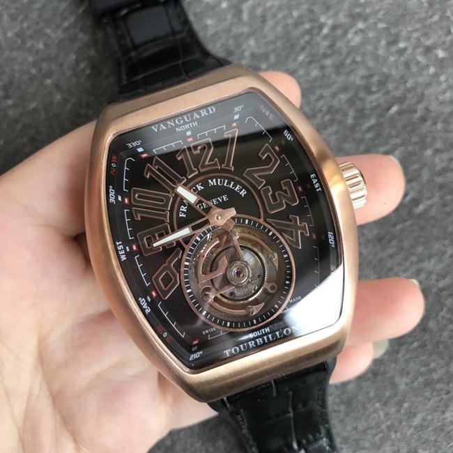 Large Factory Frank Muller V45 Pioneer Series Tourbillon Men's Black Dial Mechanical Watch with Hand-Wound FM2001-02 Caliber