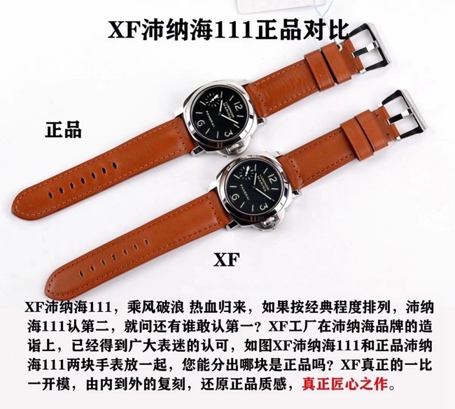XF Panerai PAM00111 Classic Starter: comparação genuína vs falsa com detalhes de acabamento e movimento